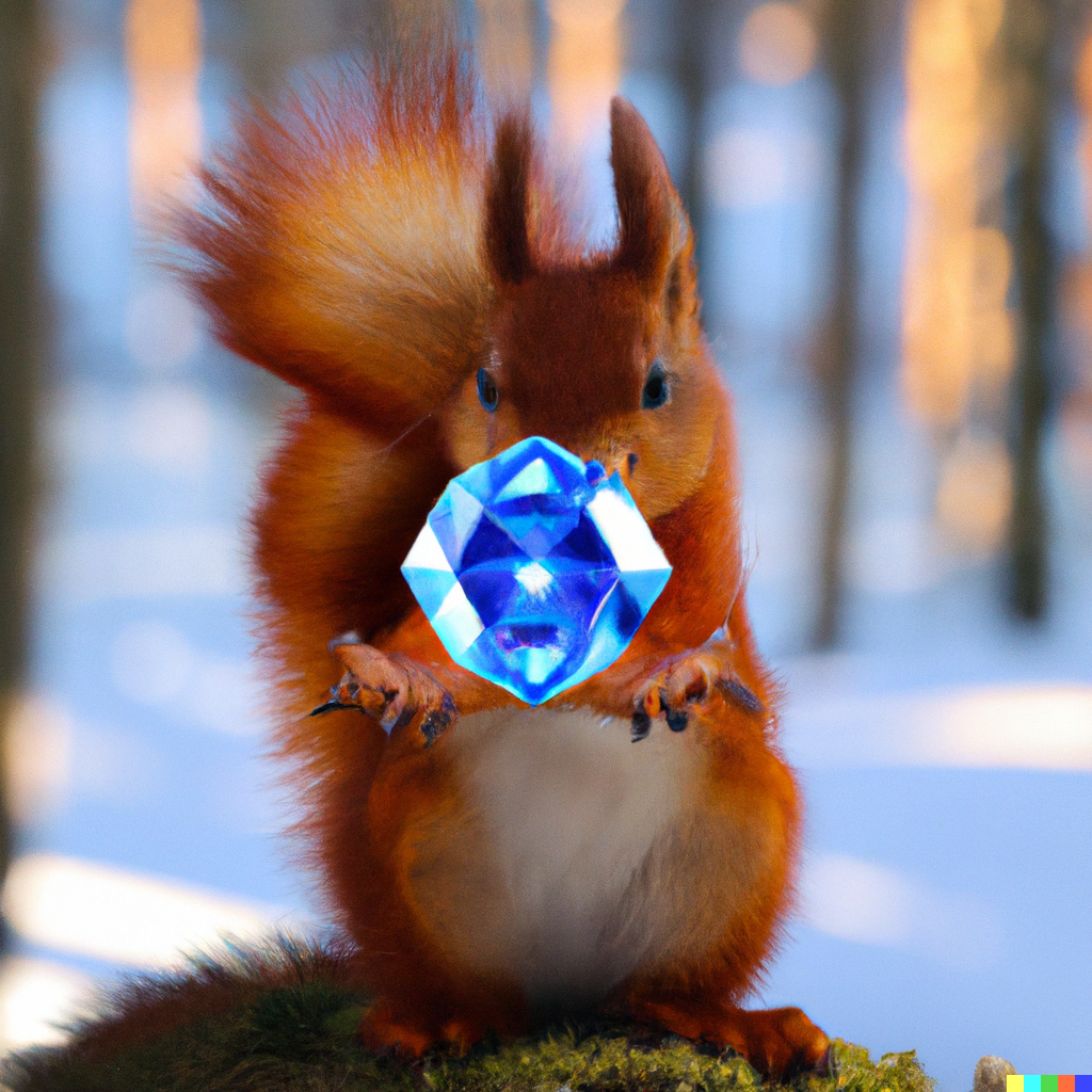 Edgar the diamond squirrel as envisioned by DALL·E 2